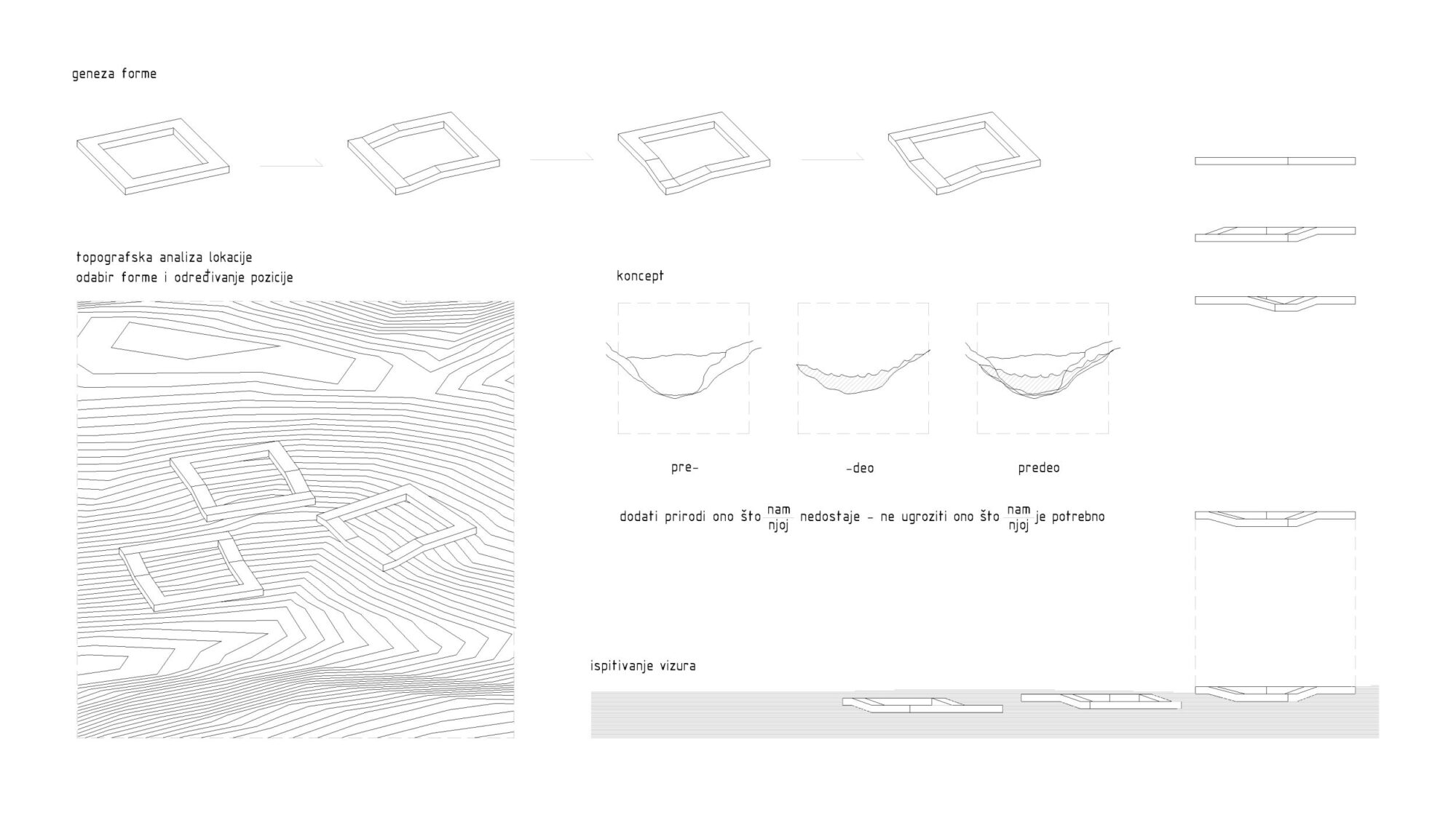 Concept Diagram, Form Genesis and Site Analysis