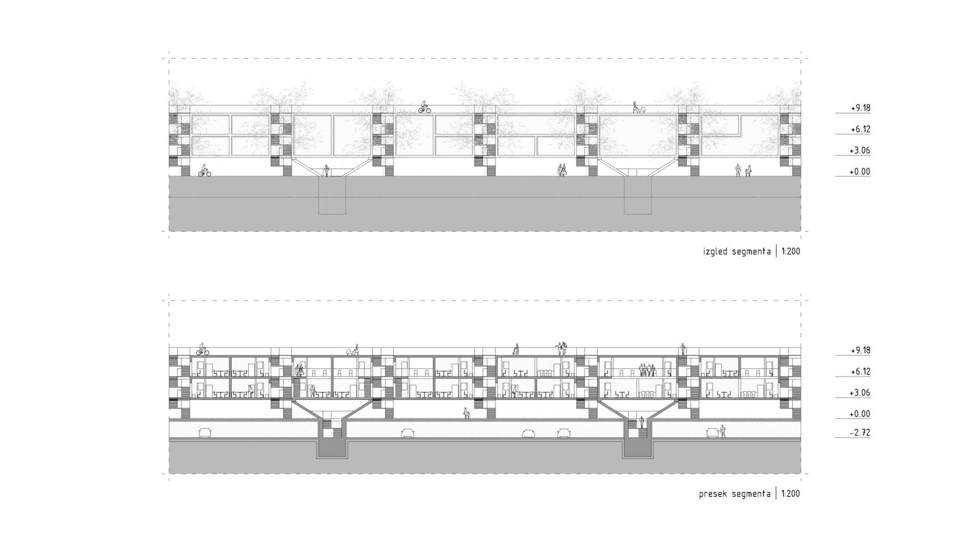 Elevation and Section of the Segment